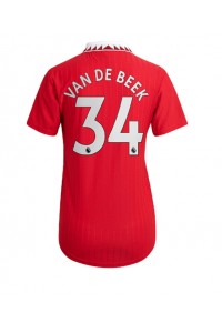 Manchester United Donny van de Beek #34 Voetbaltruitje Thuis tenue Dames 2022-23 Korte Mouw